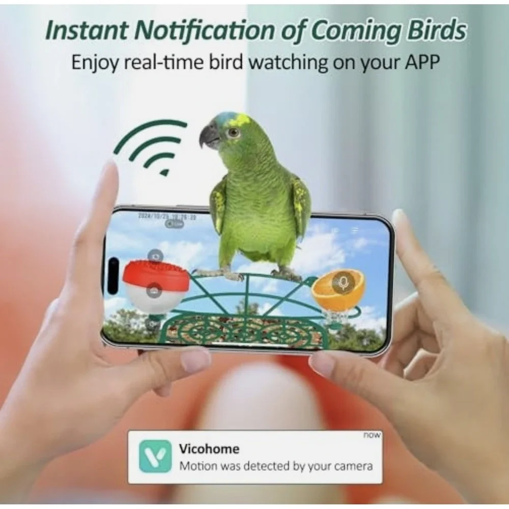 Smart Bird Feeder AI 1080P Camera Solar Powered Portable Bath Tray Birds Cage AU